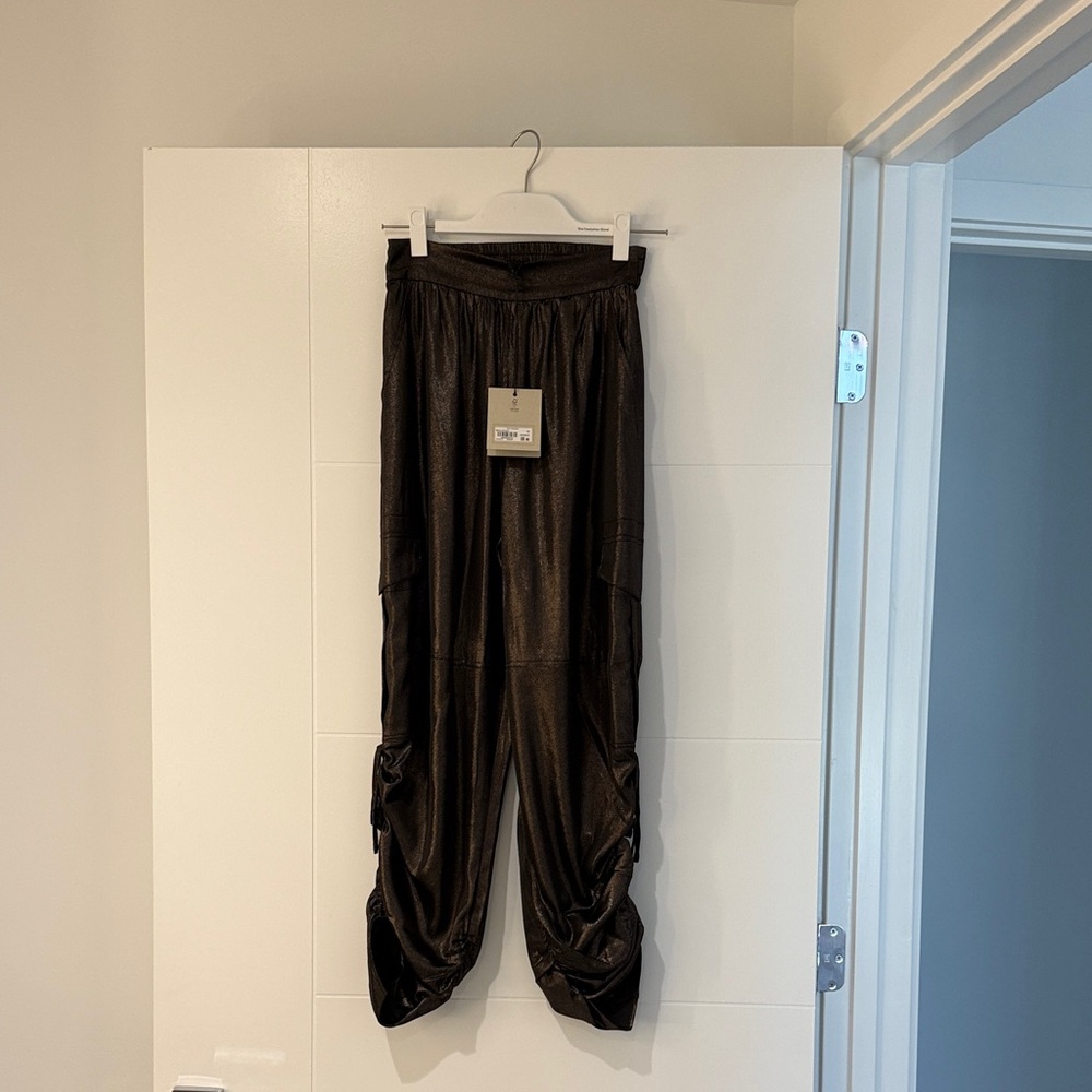 All Saints Black Ruched Kaye Trousers. Size Xsmall. NWT.